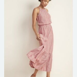 Old Navy Striped Maxi Dress in Pink and White L